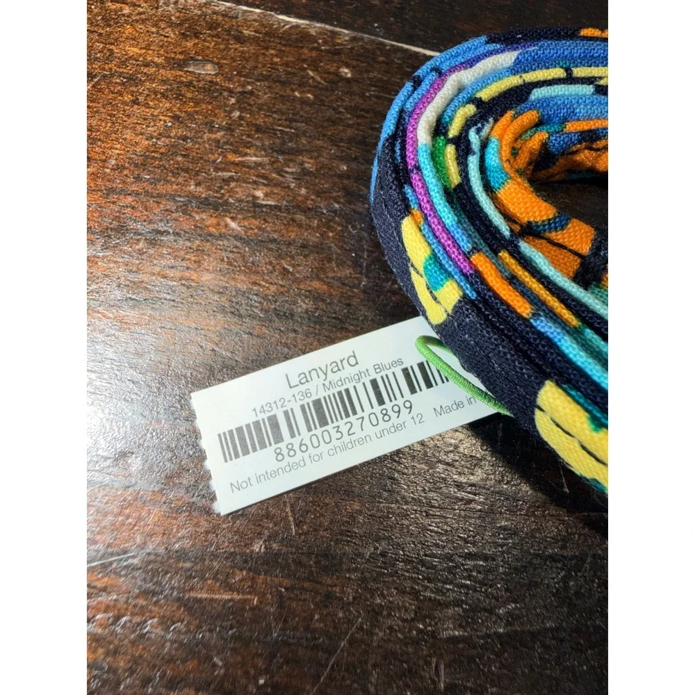 Vera Bradley Midnight Blues‎ Cotton Lanyard ID Key Holder New
